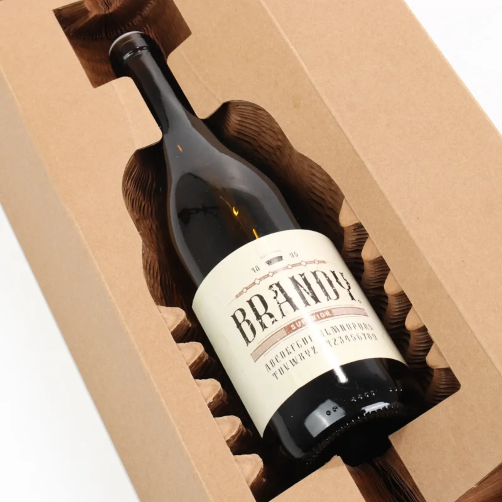 Corrugated Cardboard Single Bottle Wine Box