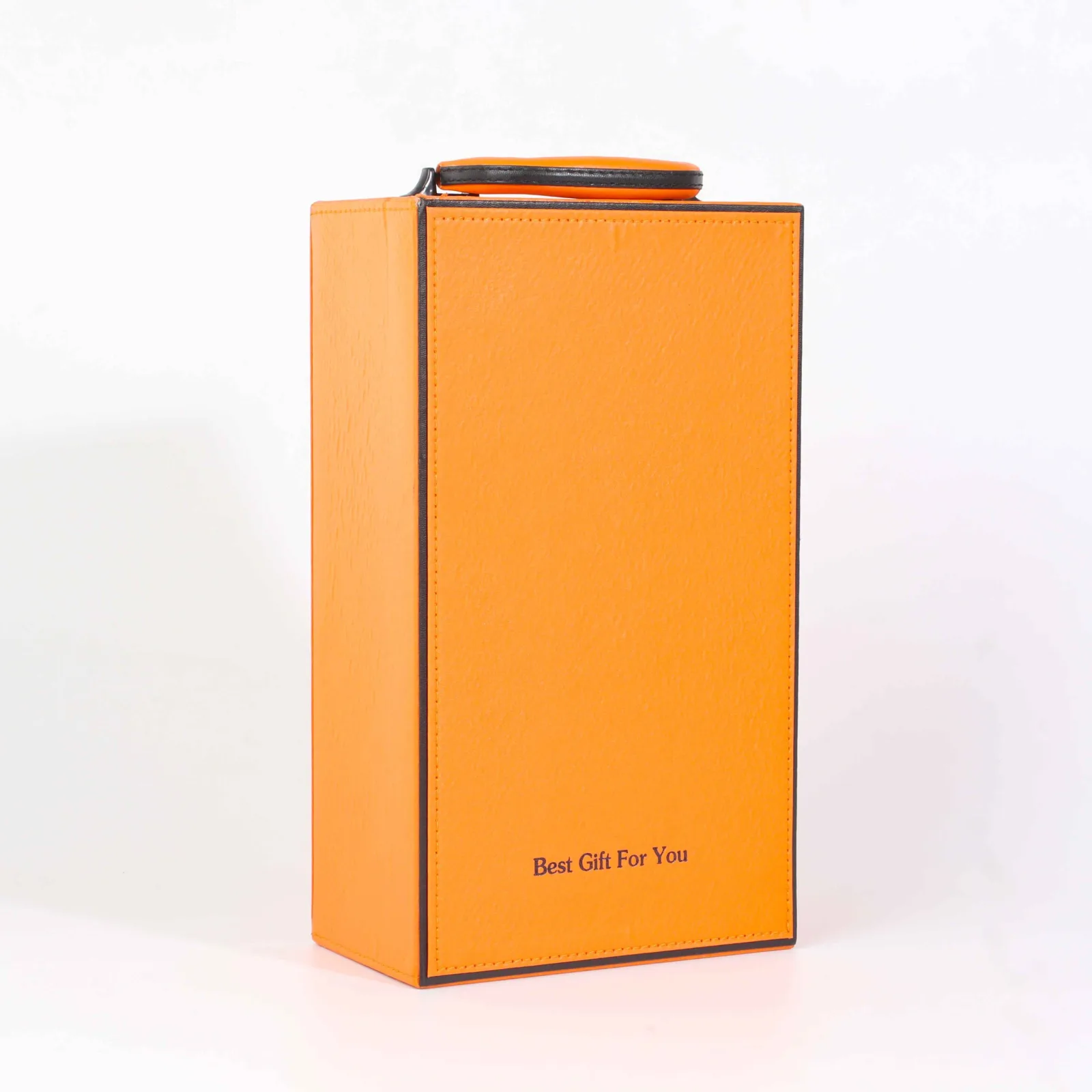 Orange Leather Double Wine Gift Box with Tools